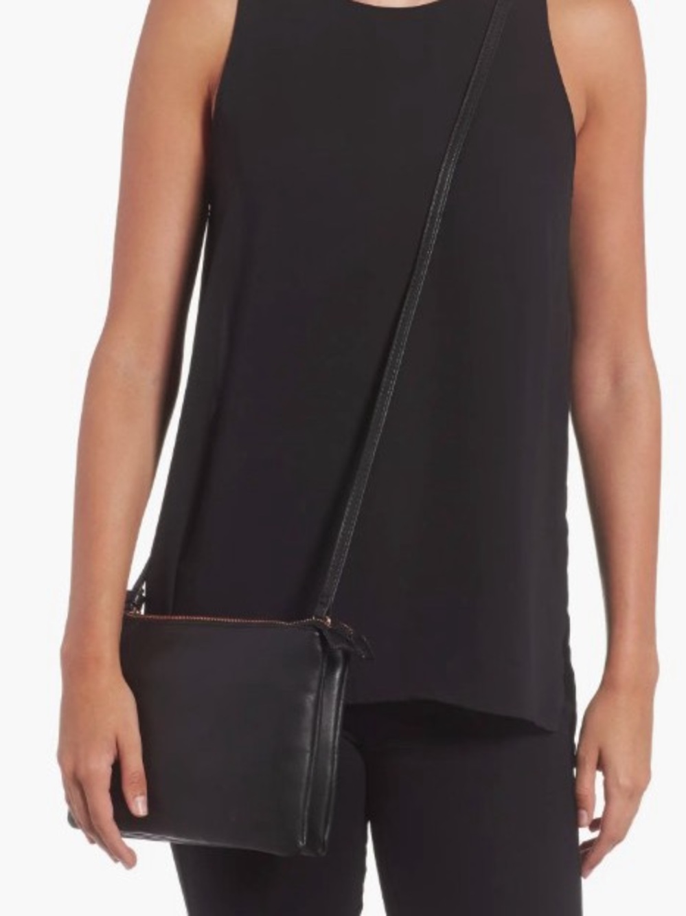 Sole Society Madden Faux Leather Black Crossbody Bag